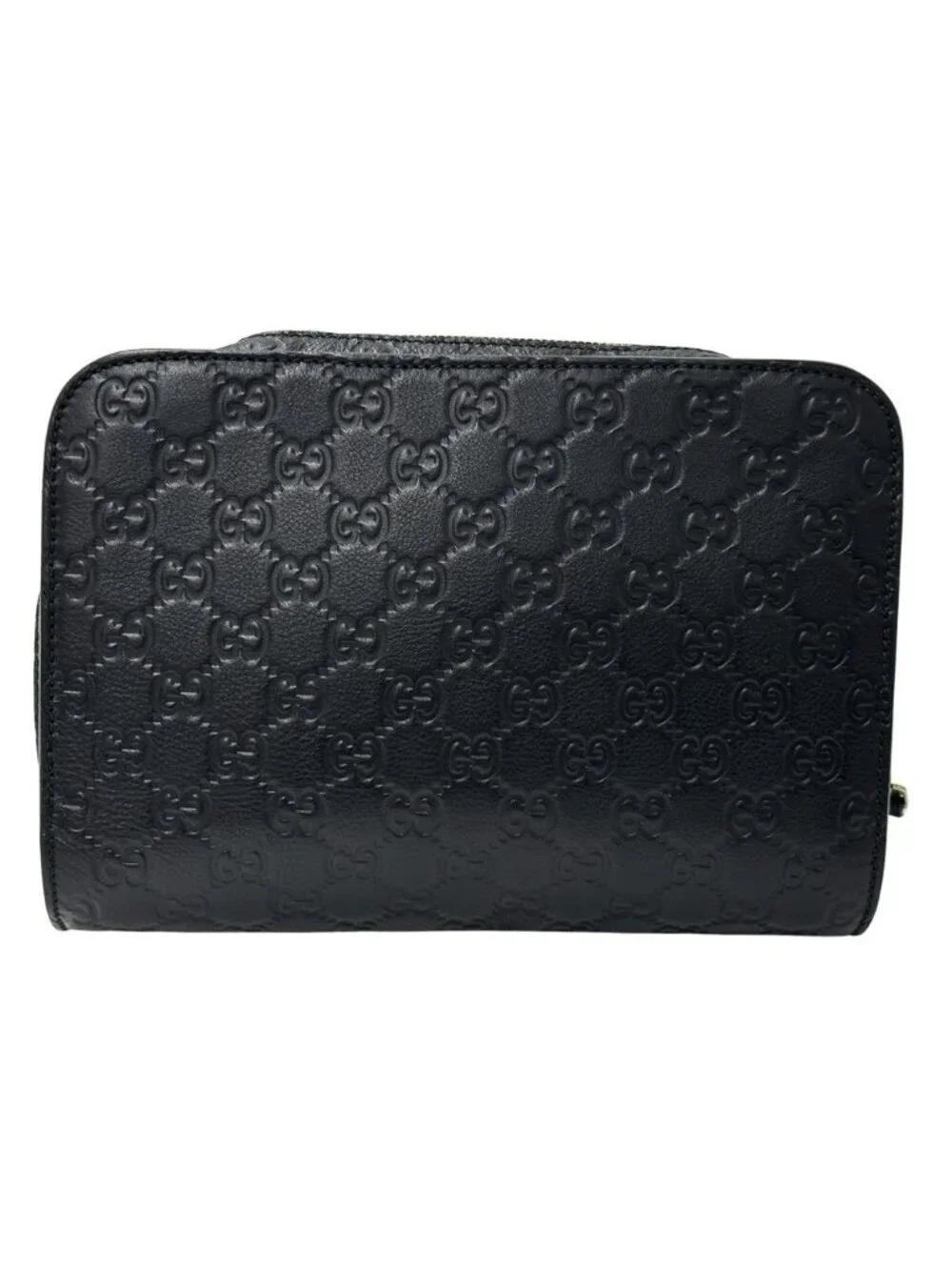Gucci Guccissima Clutch Leather Black Gold